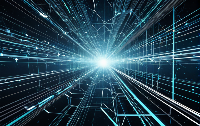 An abstract digital representation of a complex, interconnected network, with glowing data streams flowing between numerous nodes. The structure appears vast and intricate, symbolizing the reciprocity economy. Subtle, almost imperceptible visual fractures or faint blurs within some data pathways suggest potential vulnerabilities or data fragmentation. The background is a clean, professional, ethereal blue and grey digital space. Cinematic lighting, high detail, professional photography, conceptual art. Safe for work, appropriate content, fully clothed, professional.